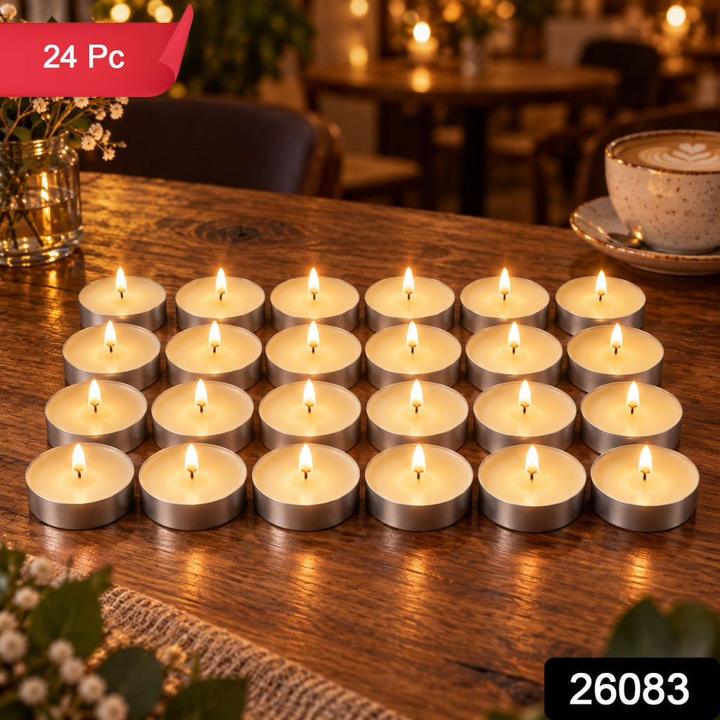 Decorative Wax Tealight Candles For Home Party And Wedding Decor (24 Pc Set)