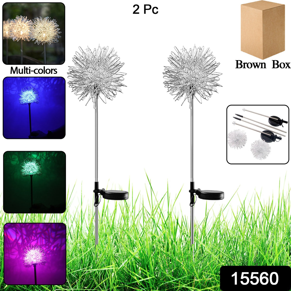 Solar Powered Dandelion Garden Lights (2 Pc)