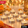 Decorative Wax Tea Light Candles For Diwali Puja And Home Decor (10 Pc Set)