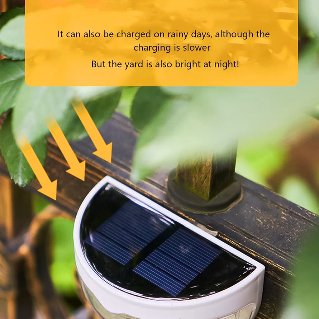 6 Led Solar Powered Wall Mount Fence Light With Honeycomb Shade Design (2 Pc Set)