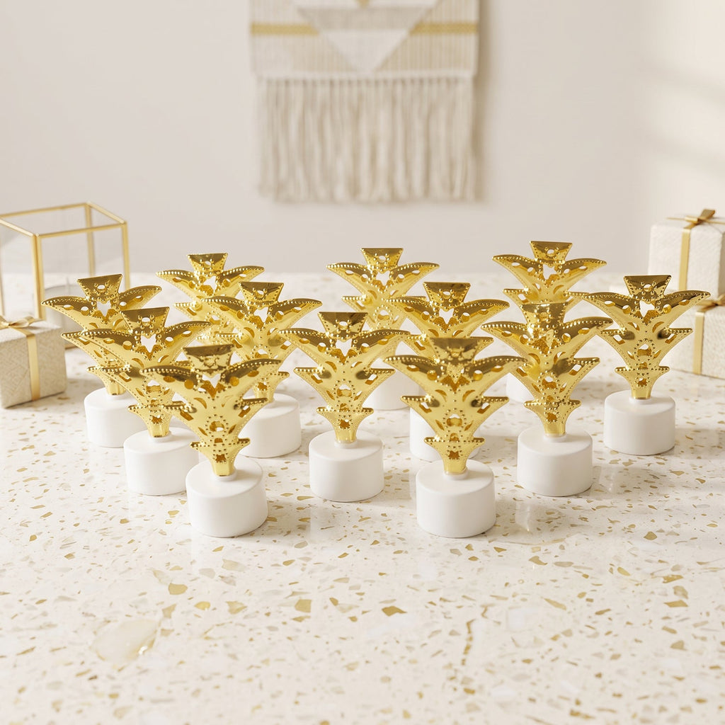 Golden Christmas Tree Led Tealight Candles For Home And Festive Decor (12 Pc Set)